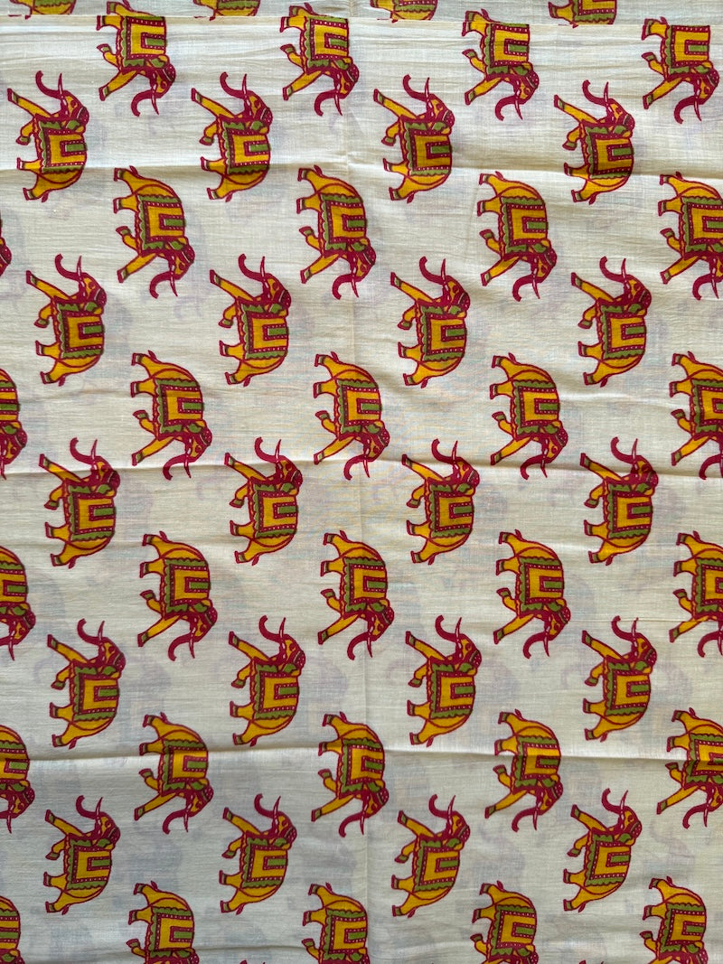 Earthen Khadi Weave Saree - Pure Khadi Cotton Saree with Mul Cotton Blouse Piece