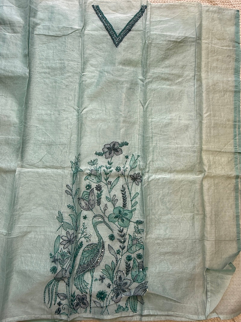 Parinda Bagh Light Green Kota Silk Suit Set | Sariverse