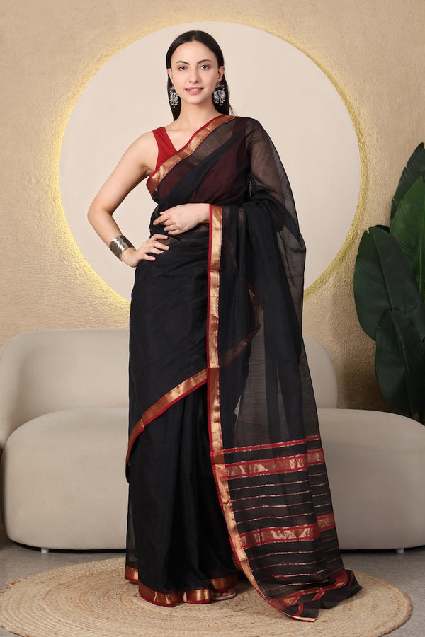 Noir Noor Maheshwari Handloom Saree