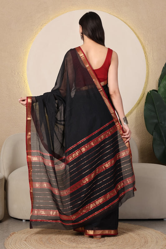 Noir Noor Maheshwari Handloom Saree