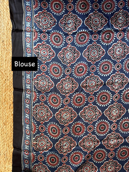  Aab-e-rang- Ajrakh Modal Silk Saree