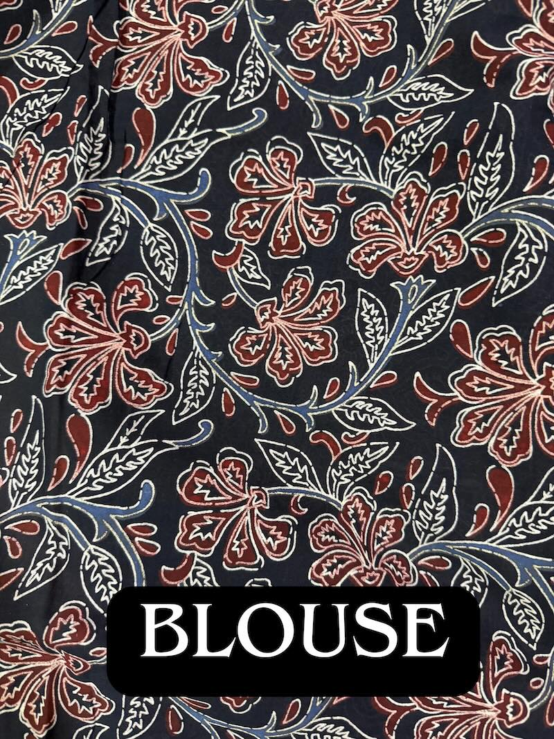 Ajrakh Aura Mul Cotton Saree