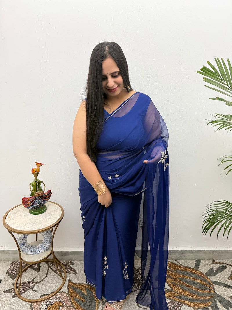 Chiffon Handwork Saree-1