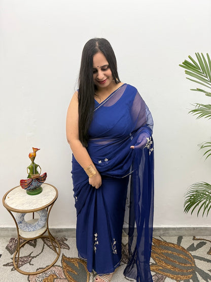 Chiffon Handwork Saree-1