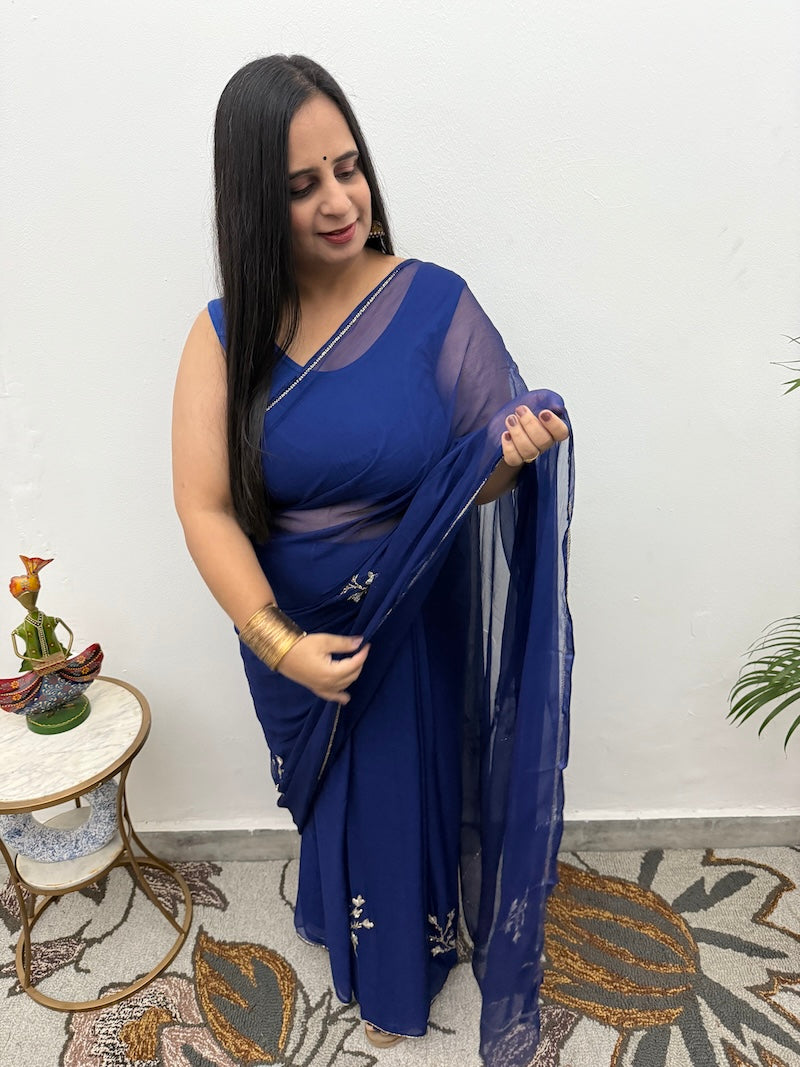 Chiffon Handwork Saree-2