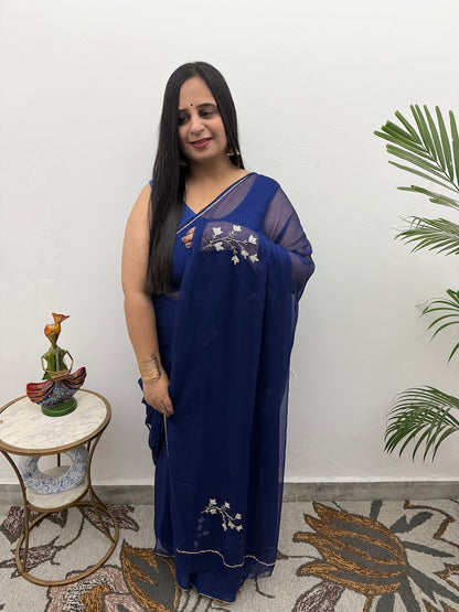 Chiffon Handwork Saree-3