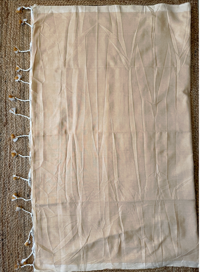 Earthen Khadi Weave Saree - Pure Khadi Cotton Saree with Mul Cotton Blouse Piece