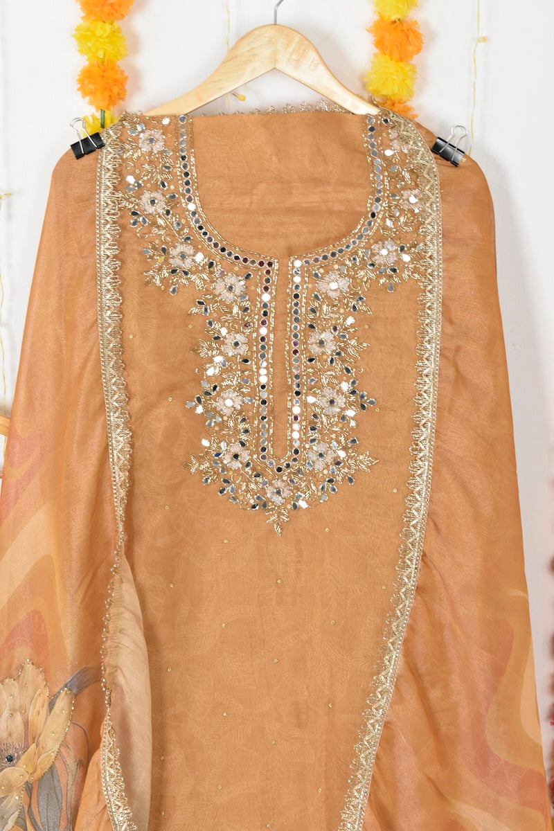 Zarina Edit Tissue Shimmer Suit Set | Sariverse