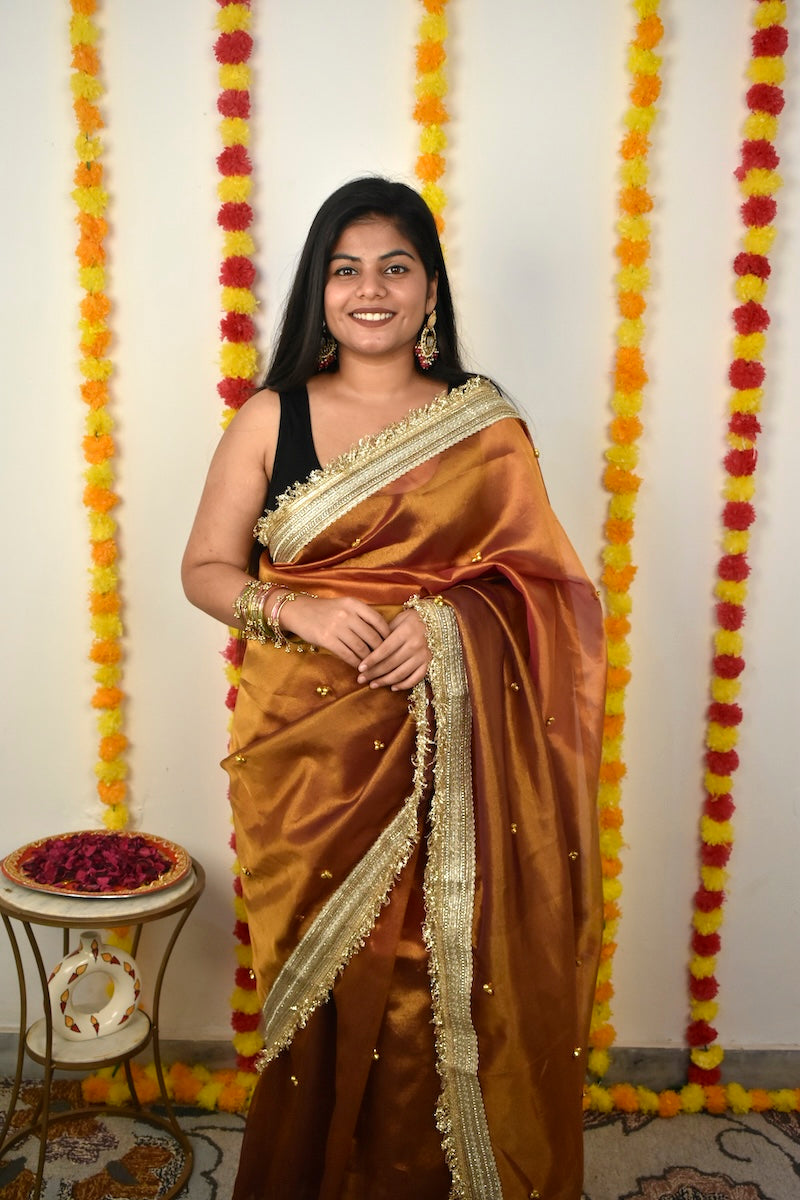 Jhankaar Ghunghru Tissue Silk Saree