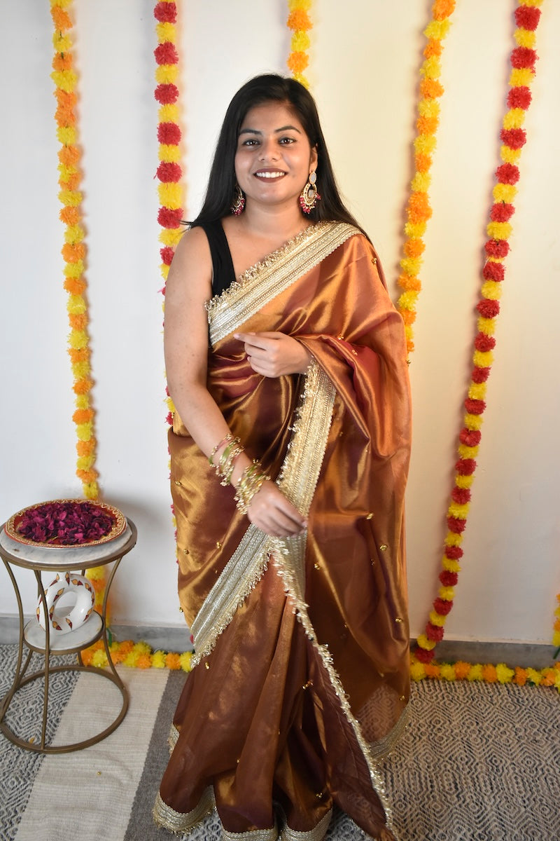 Jhankaar Ghunghru Tissue Silk Saree
