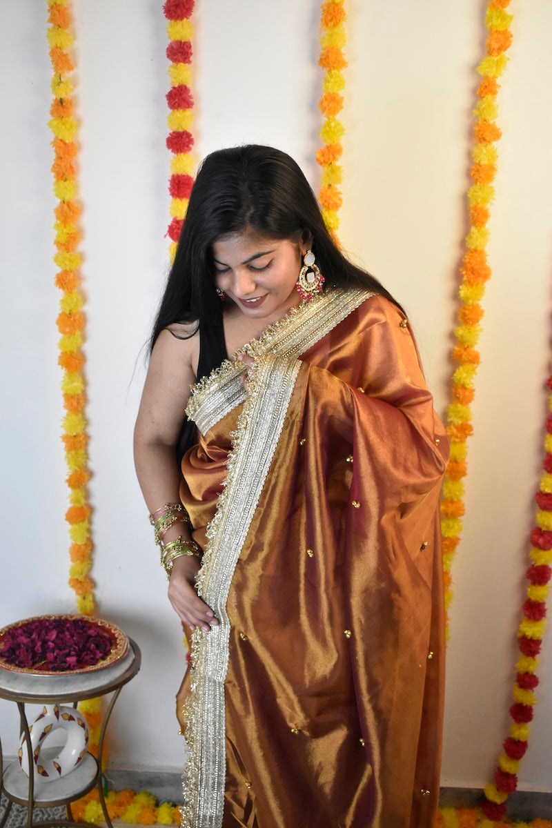 Jhankaar Ghunghru Tissue Silk Saree
