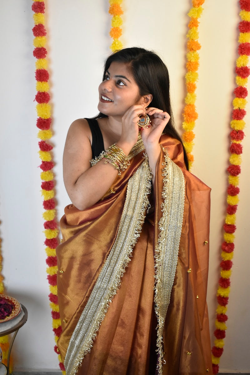 Jhankaar Ghunghru Tissue Silk Saree