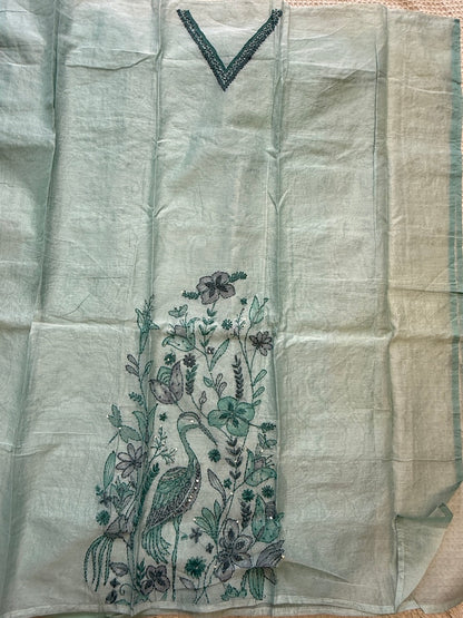 Parinda Bagh Light Green Kota Silk Suit Set | Sariverse