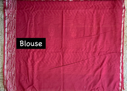 Laal Ishq - hand block printed chanderi silk saree