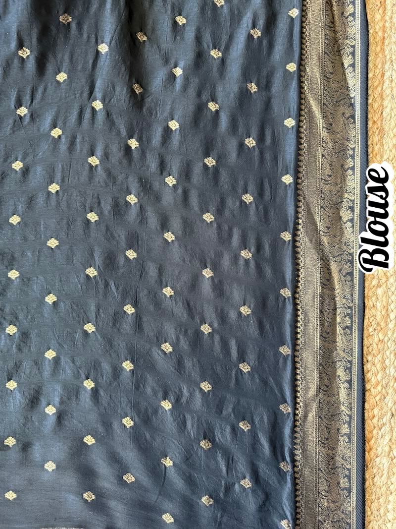 Ajrakh Dola silk saree-4