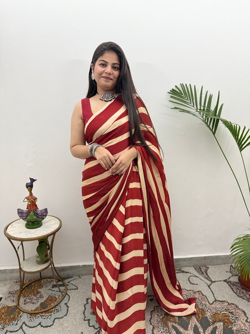 Ajrakh Modal Silk Saree-2