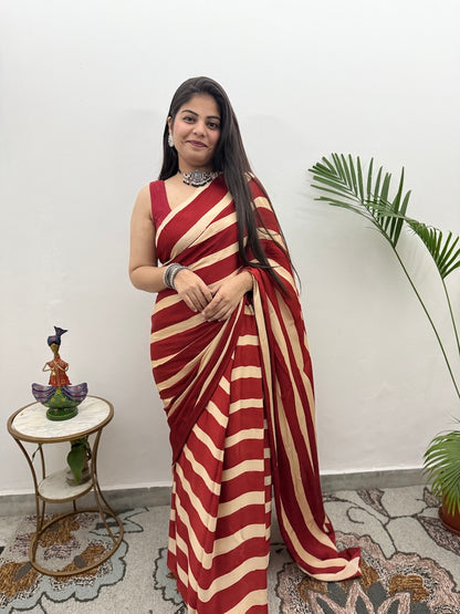 Ajrakh Modal Silk Saree-2