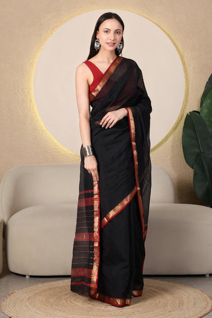 Noir Noor Maheshwari Handloom Saree