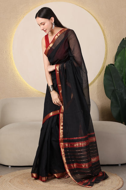 Noir Noor Maheshwari Handloom Saree