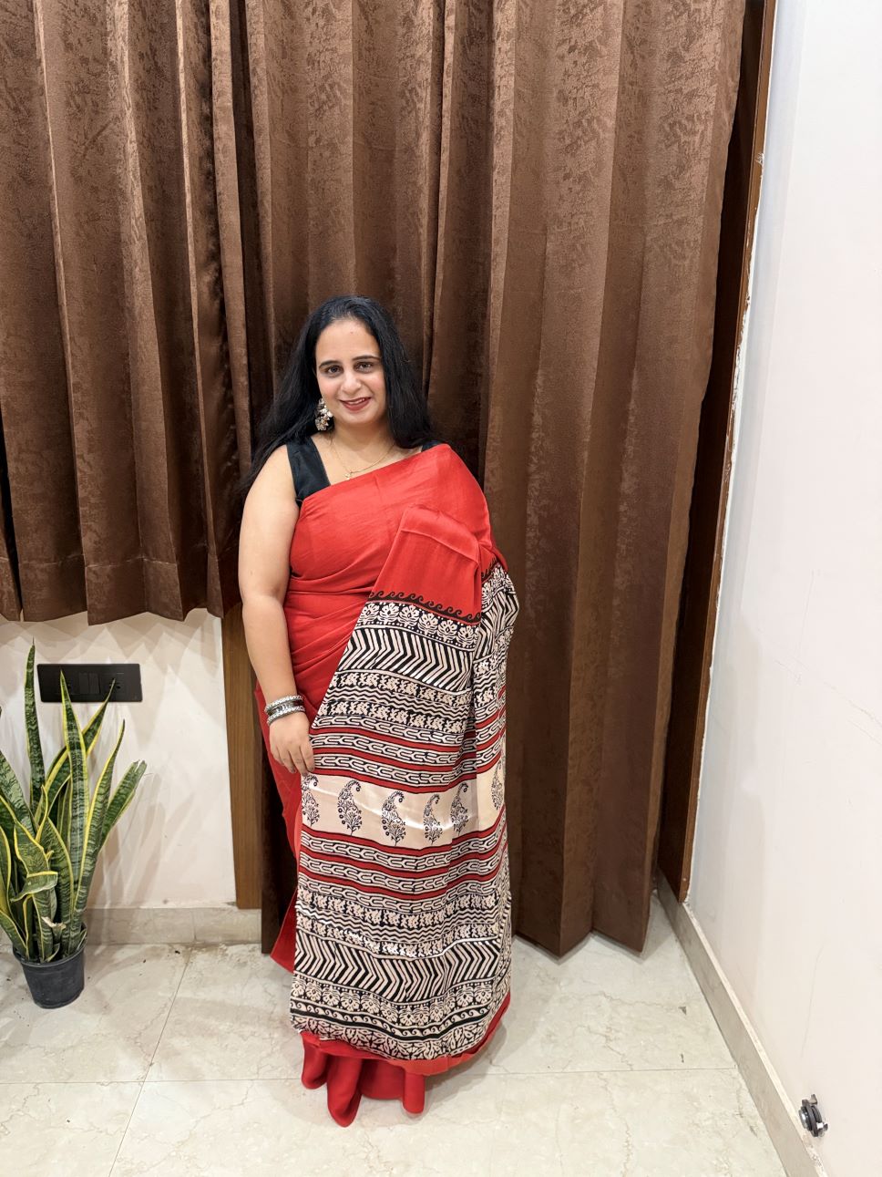 Red Modal Silk Saree-1