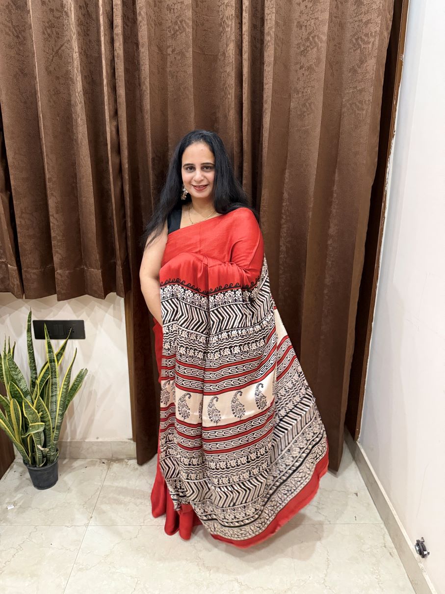 Red Modal Silk Saree-2