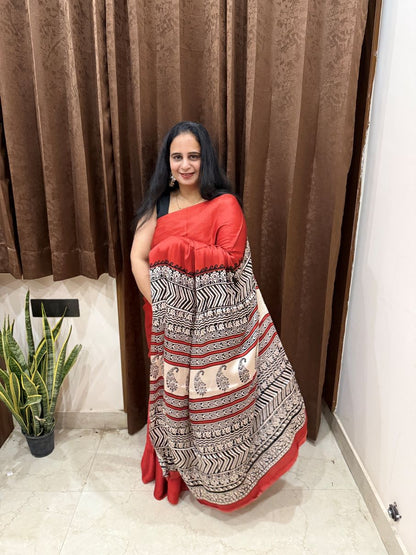 Red Modal Silk Saree-2