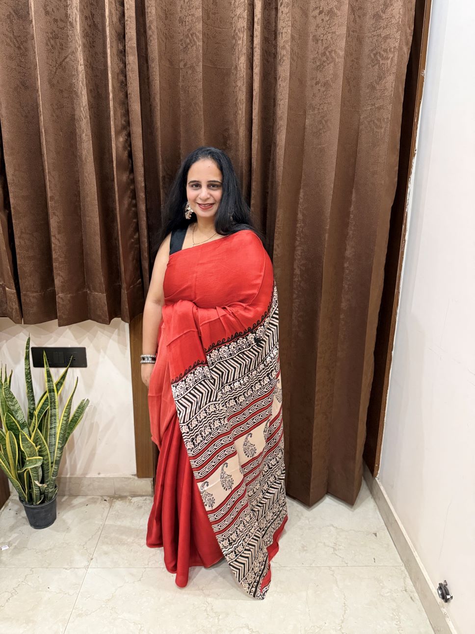 Red Modal Silk Saree-3