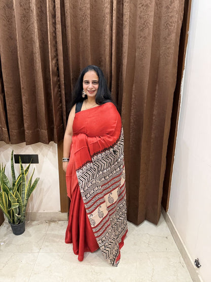 Red Modal Silk Saree-3