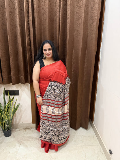 Red Modal Silk Saree-4