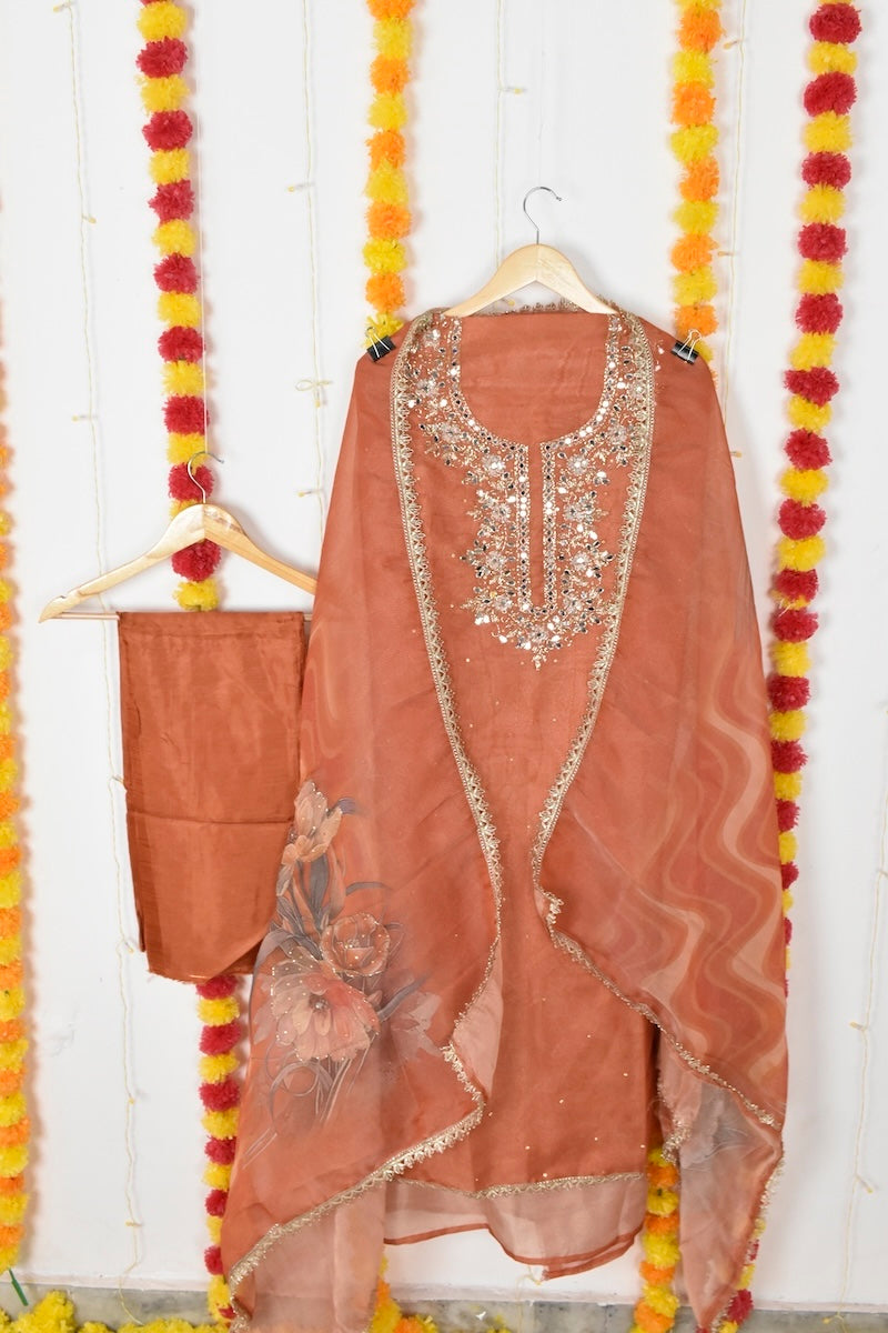 Zarina Edit Tissue Shimmer Suit Set | Sariverse
