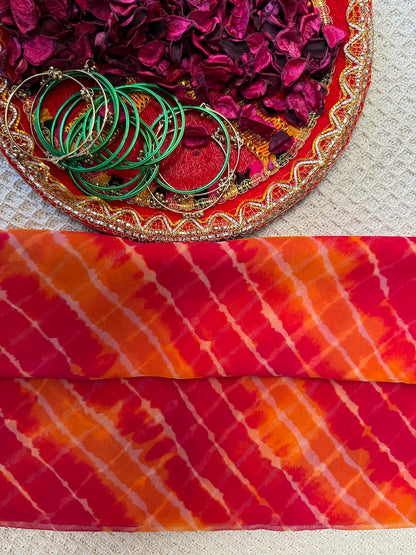 Saffron & Rose Georgette Leheriya Saree