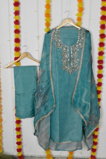 Zarina Edit Tissue Shimmer Suit Set | Sariverse
